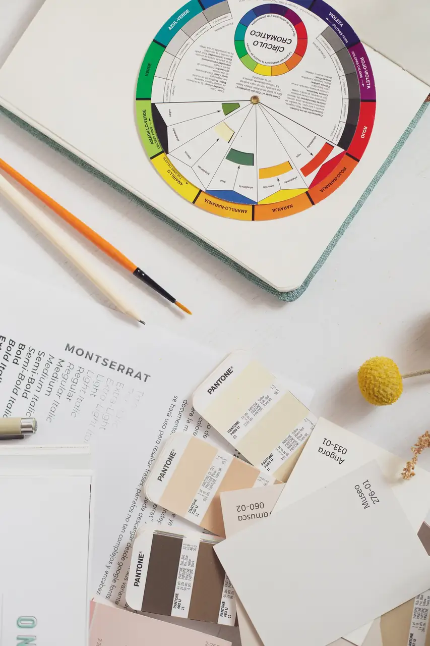 Digital campaign assets, color swatches and editorial design palettes