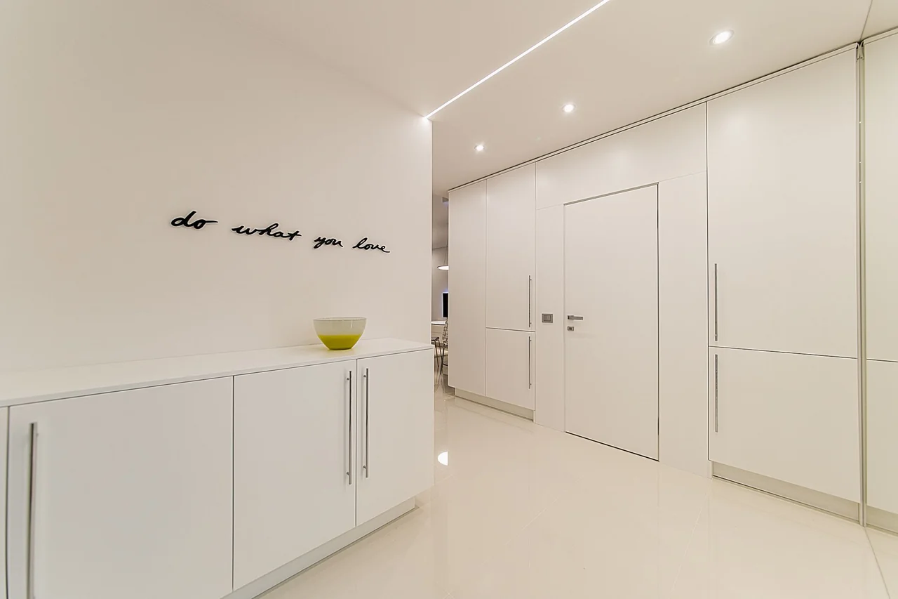 Architectural minimalist studio environment in muted stone tones